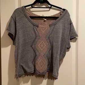 Free people open shoulder shirt